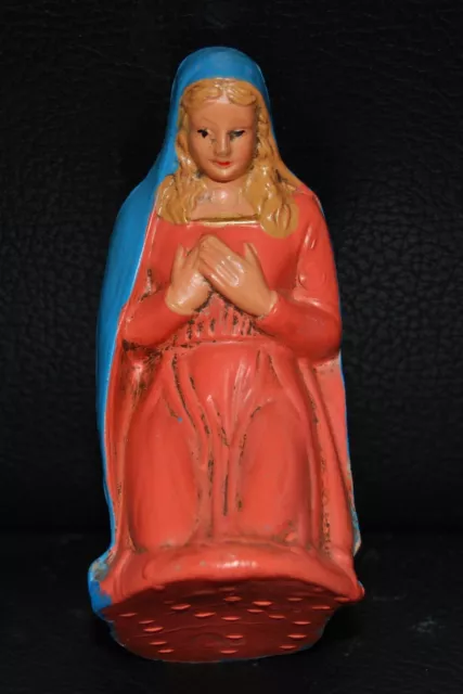 Sehr Alte Krippenfigur  Heilige Maria kniend -ca.8,5 cm hoch  Hartplastik