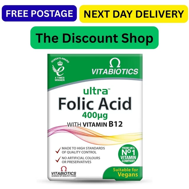 Folic Acid And Vitamin B12 600 Mcg 90 Tablets - MapleLife Nutrition