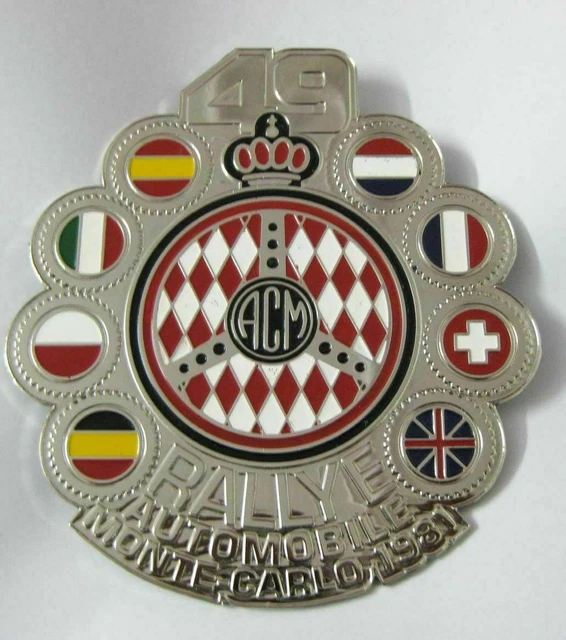 Badge Voiture - Rallye Automobile Monte Carlo 1981 Grill Emblème Logos Meta
