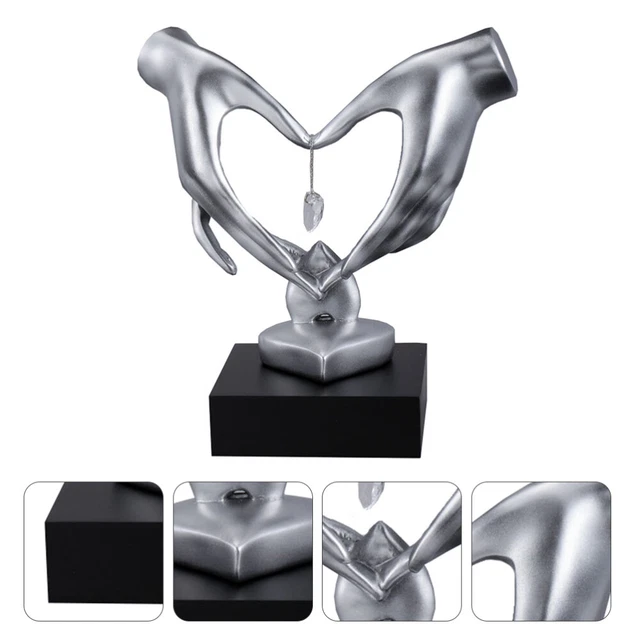 Gift Couple Ornaments Hand Love Sculpture Heart Shaped Home Decoration Desktop