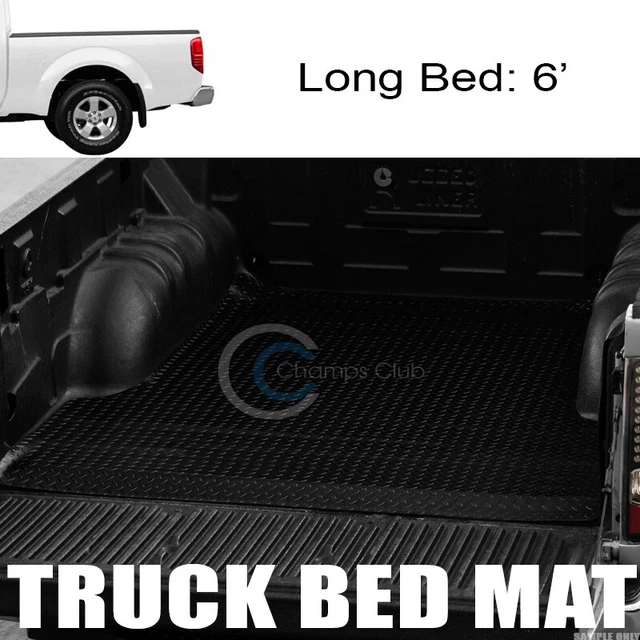 Fit 05-21 Nissan Froniter 6' Blk Rubber Diamond Truck Bed Trunk Mat Carpet Liner