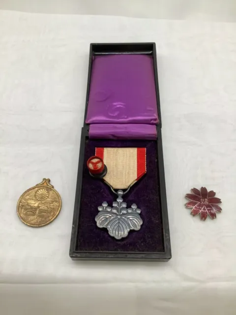 Japanese War Medal 3set kun hachito Touyou Silver Meiji Military Honor