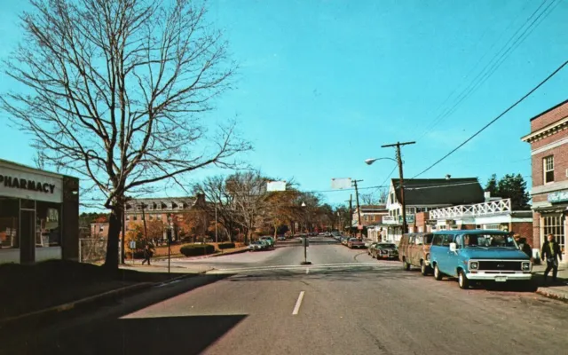 Vintage Postcard Main Street Attractive Community Durham New Hampshire NH
