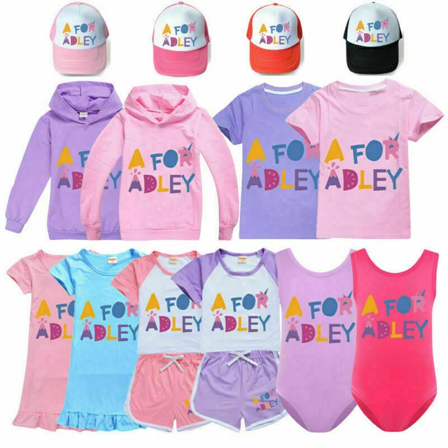A for Adley Cute Hoodie Youtubers Hooded Girls Sweatshirt T-shirt Hat Nightdress