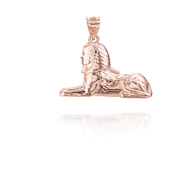 Rose Gold Ancient Egyptian Pharaoh Sphinx Pendant Necklace