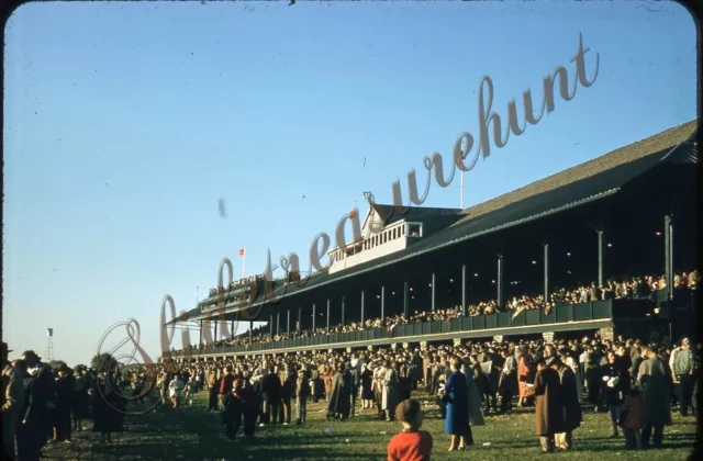 Lexington Race Track Kentucky People 1950s 35mm Slide Red Border Kodachrome