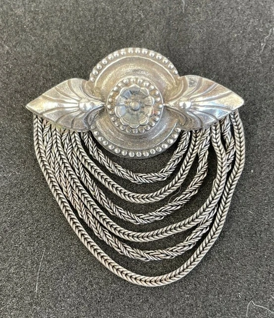 Broche Vintage Pierre Lorion Paris Sylvia Karels - Métal Signé - Occasion Avec Traces D'usage