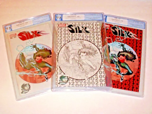 🔑🕷 Silk #2 PGX 9.8 3pc Phantom variant lot! Sketch ASM #300 TV Series cgc 1st