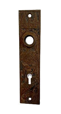Antique Cast Iron Victorian Eastlake Door Knob Back Plate 6.5 X 1.5”