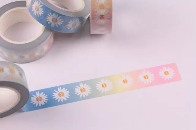 Daisy washi tape, Floral washi tape, Cute Washi Tape,Planner accessories
