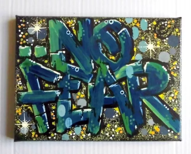 Graffiti Bild auf Leinwand "NO FEAR" Elv*sOne ATAB Dortmund Ruhrpott Montana