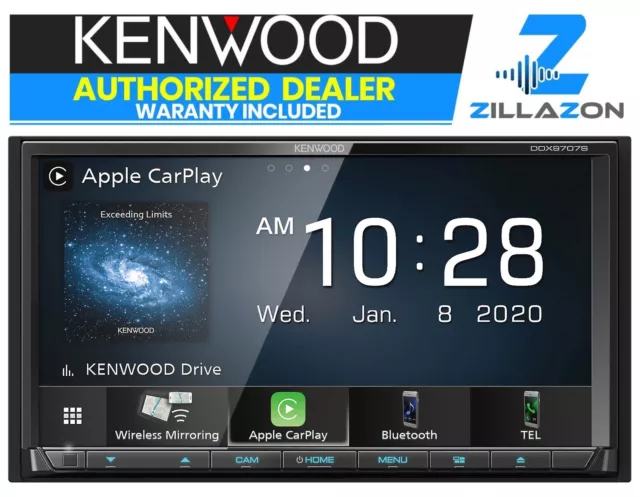 Kenwood DDX9707S 6.95" Car Play Receiver with Built-In Bluetooth with Carplay