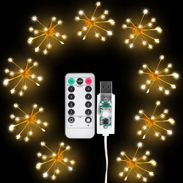 Christmas LED Firework Fairy Lights 10 Strands Waterproof Outdoor Garden Party