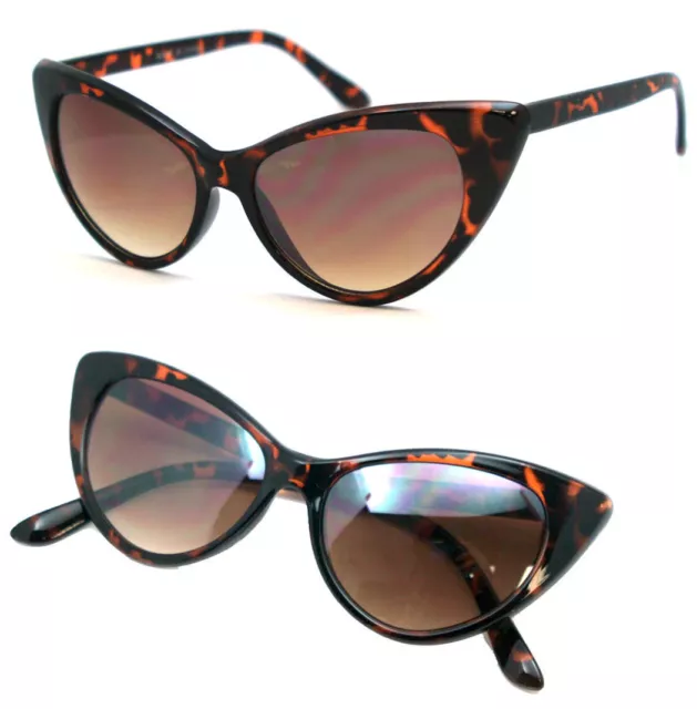 Retro Classic Designer Vintage Fashion Shades Women Tortoise Cat Eye Sunglasses
