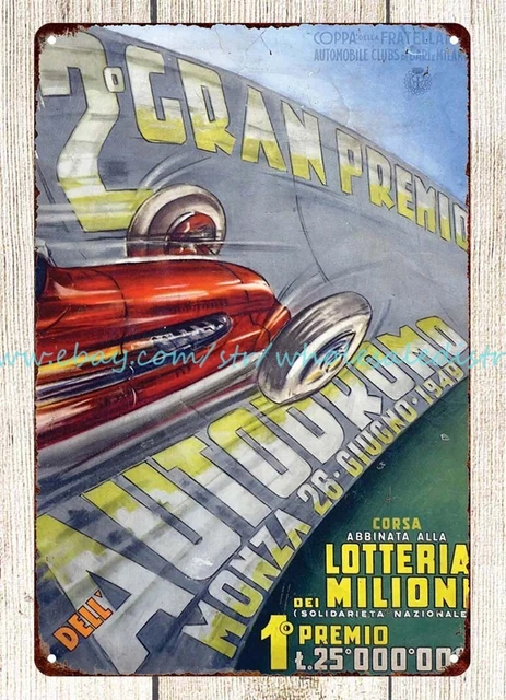 1949 Autodrome Grand Prix 2nd Grand Prix car race automotive metal tin sign