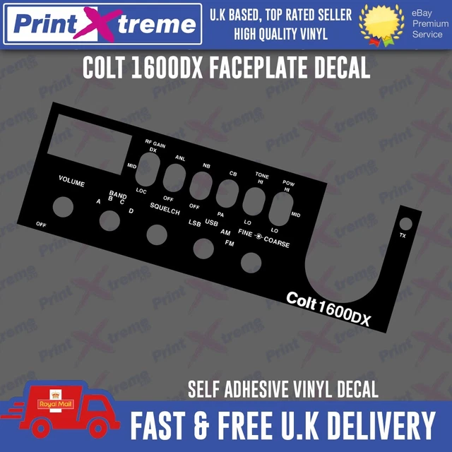 COLT 1600DX CB radio faceplate Decal Sticker bezel self adhesive £12.74
