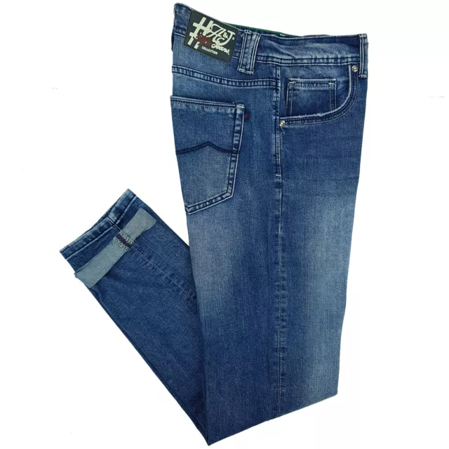 Jeans da Uomo Elasticizzato Taglie Forti Chiaro 5 Tasche 60 62 64 66