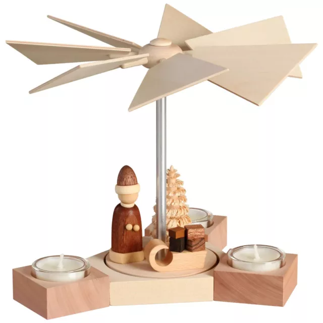 Santa with Sleigh German Pyramid Tealight