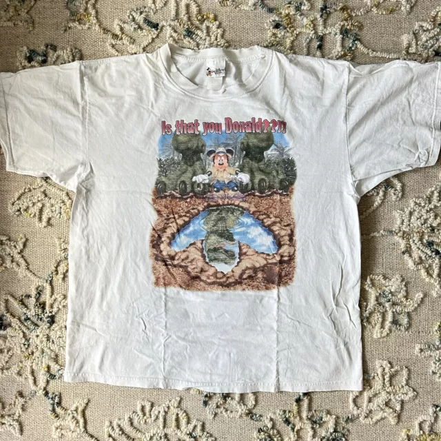 Vintage 90s Thrashed Disney Animal Kingdom Dinoland Shirt Distressed