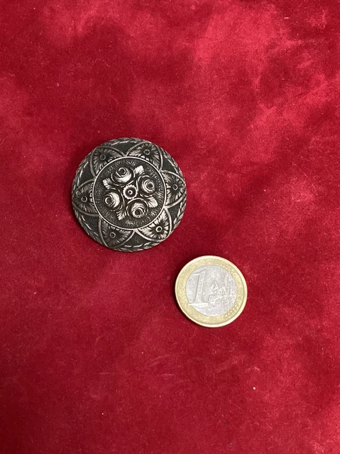 Broche Ancienne En Argent Massif Avec Pièce De 10 Francs Turin 1930 - Bijou Vintage Occasion