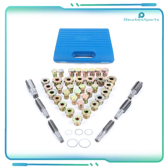 New 114Pc Oil Pan Thread Repair Kit Sump Gearbox Drain Plug Tool Set M13 - M22