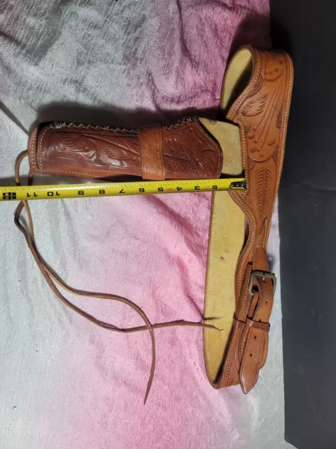 Western Cowboy Quick Draw Style Leather Holster & Belt 38"