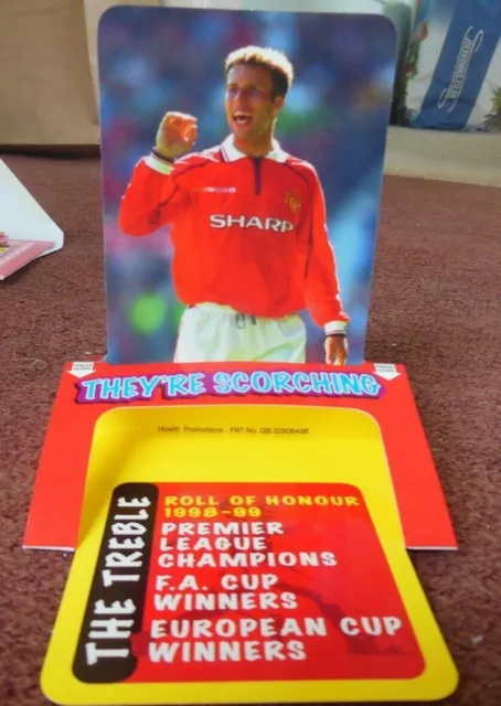 Rare Ronny Johnsen Manchester United Hot Pops Pop Up trade card 1999
