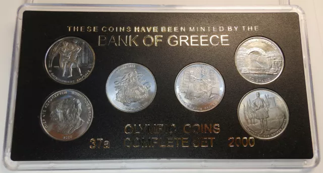 Greece Greek Coins Full Set Of 6 X 500 Dr. 2000 For Olympic Games 2004 Unc !!!