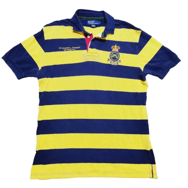 VTG POLO RALPH Lauren Golf Shirt Yellow L Men Everyday Simple Stripe ...