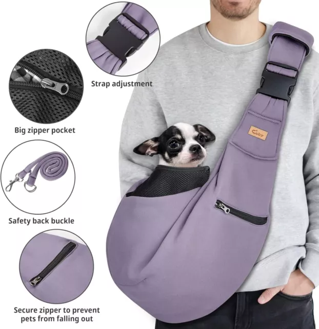 CUBY Dog and Cat Sling Carrier – Hands Free Reversible Pet Papoose Bag USED