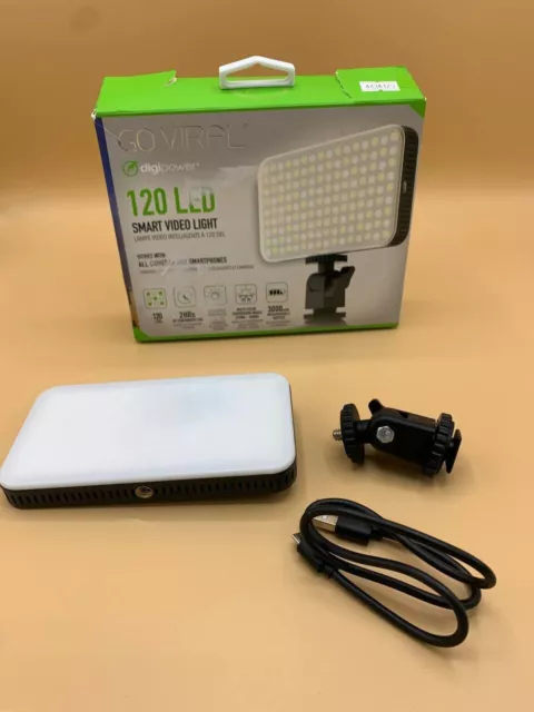 Digipower DP-VL120 120 LED Photo Video Light With Universal Camera Mount Adapter