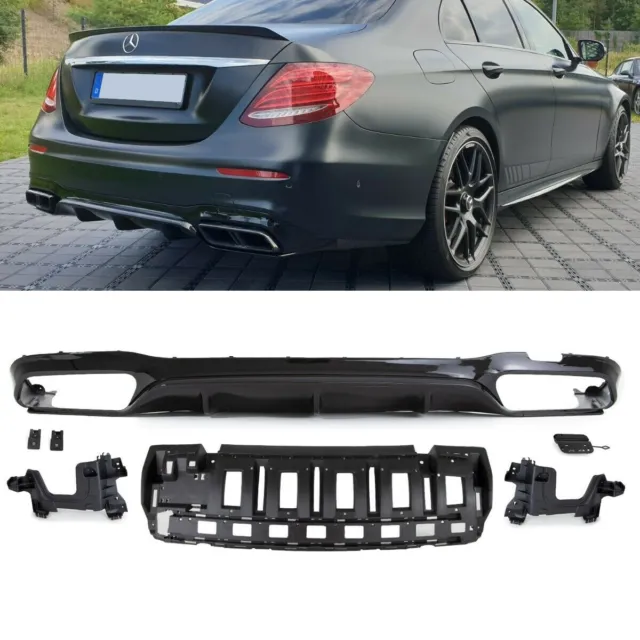 Sport Diffuseur Noir Brillant S'Adapte pour Mercedes Classe E W213 AMG Line Pas