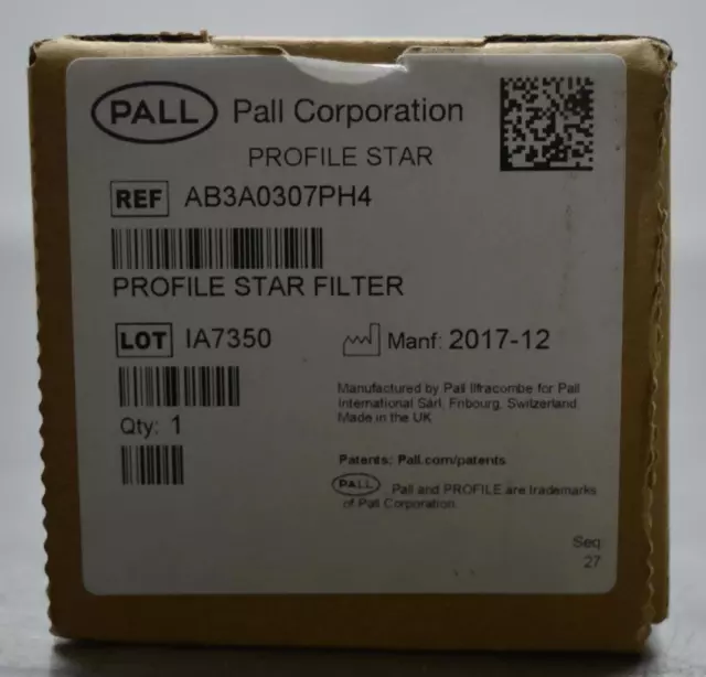 Pall Profile Star Filter Cartridge Model AB3A0307PH4 ++ NEW