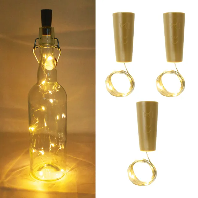 LED-Korken 3er-Set Flaschenbeleuchtung LED-Flaschenlicht | Lichterkette Batterie