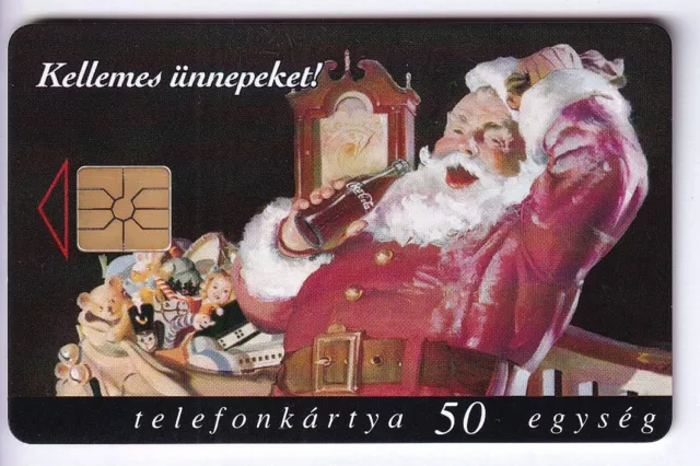 Coca Cola Coke Telecarte / Phonecard .. Hongrie 50U Pere Noel Christmas 97 Puce