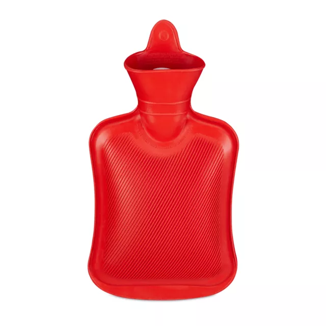 Bolsa agua caliente Botella caliente goma Botella caliente 1 L rojo sin funda