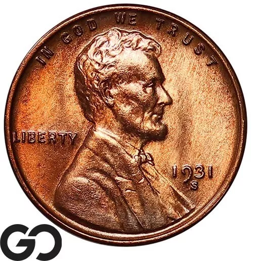 1931-S Lincoln Cent Wheat Penny, RED, Gorgeous Solid Gem BU++ RD ** Free S/H!