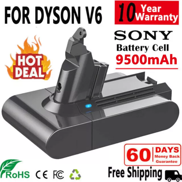 9500mAh 21.6V Battery for Dyson Absolute V6 DC58 DC59 DC61 DC62 D72 DC74 BC683