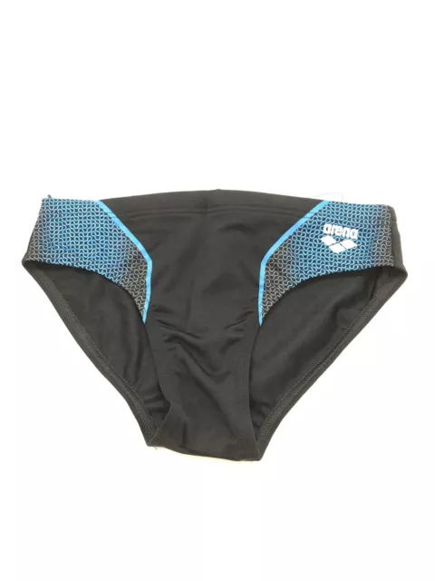 Arena Jungen Badehose Schwimmhose Slip RESISTOR BRIEF, Schwarz, 10-11 Jahre