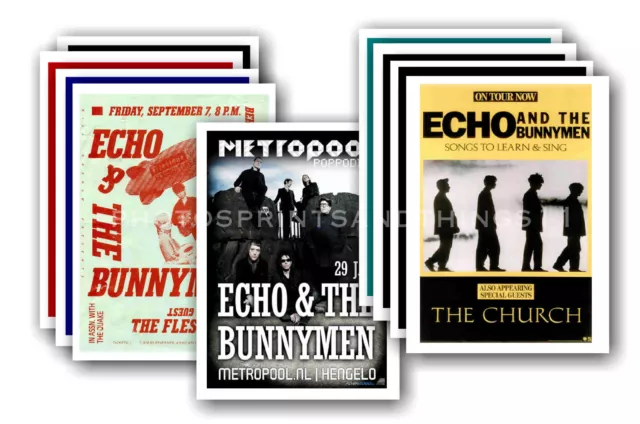 ECHO AND THE BUNNYMEN - 10 promotional posters  collectable postcard set # 1