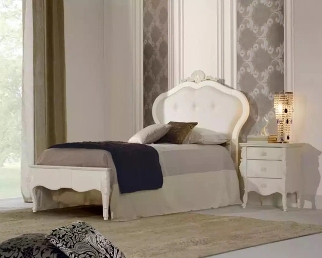 Lit Table de Chevet 2tlg. Chambre à Coucher Set Lits Luxe Classique Meuble Neuf