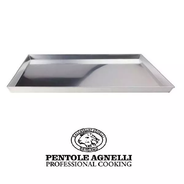 PENTOLE AGNELLI TEGLIA PIZZA RETT. 55X38X3h CM PIZZA FORNO ALLUMINIO PROFESSIONA