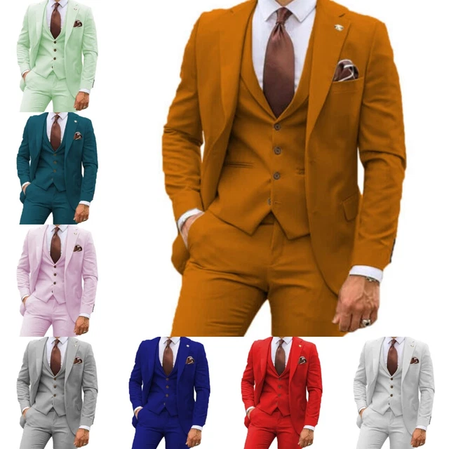 Pantaloni blazer gilet da uomo 3 pezzi sposo matrimonio Bestman smoking smoking 40 42 44 46