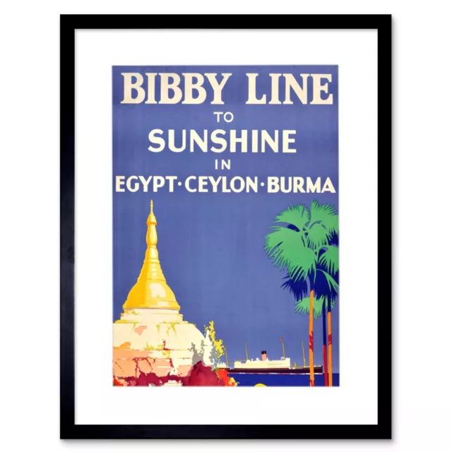 Travel Bibby Line Egypt Ceylon Burma Ship Framed Print Picture Mount 12x16 Inch