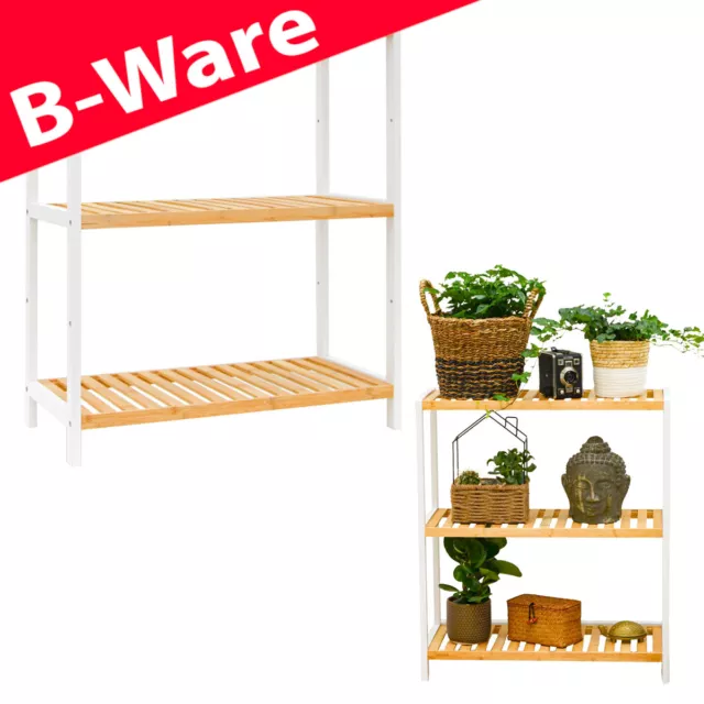 B-Ware Bambus Schuhregal - 69x60x26cm Holz Regal für Badezimmer  Schuhschrank