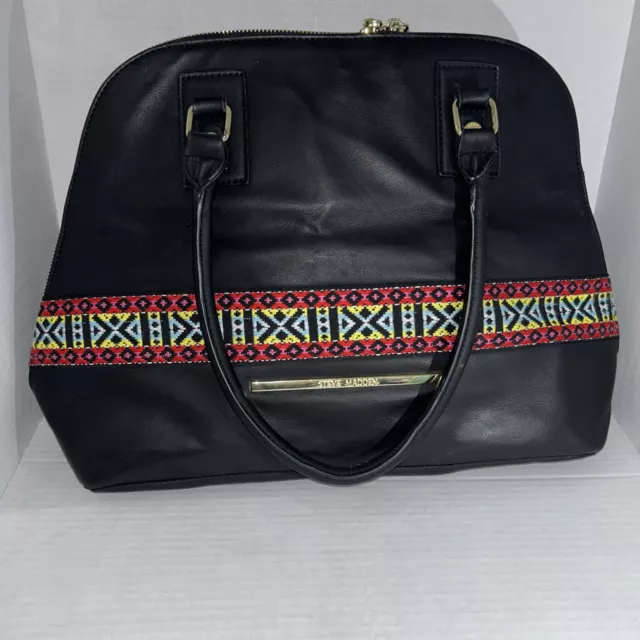 steve madden tote bag black faux leather