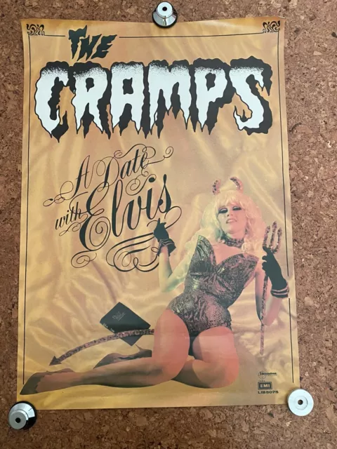 The Cramps "A Date With Elvis" Australian Promo Poster 1985 Original Punk Rock