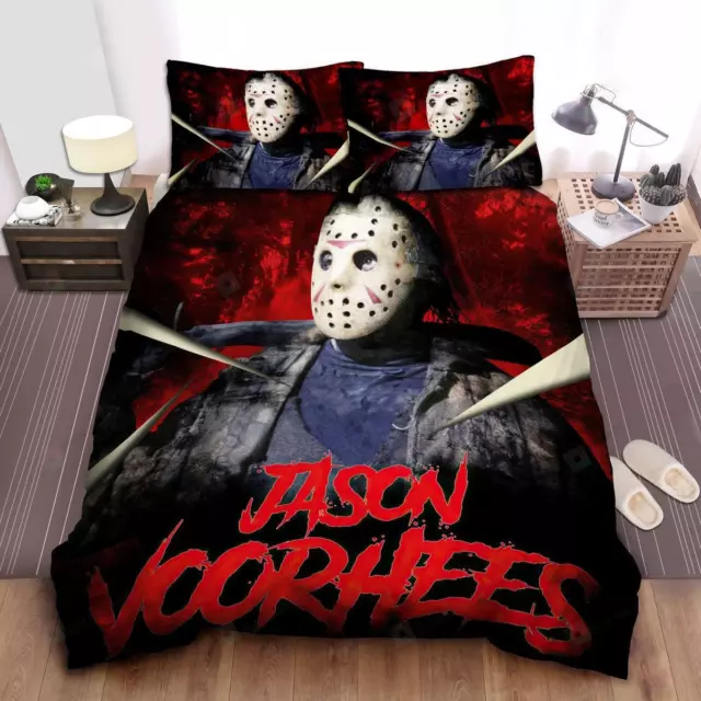 Halloween Gift Idea Friday The 13th Horror Full Bedding Duvet Cover Set (4pcs)