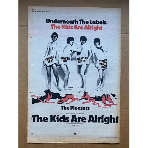 PLEASERS THE KIDS ARE ALRIGHT  POSTER SIZED original MOD music press advert from