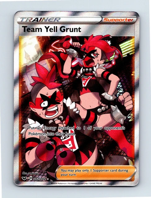 Team Yell Grunt 202/202 Sword & Shield Full Art Ultra Rare Pokemon Card ☆Mint!☆
